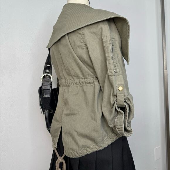 Cropped Utility Jacket Amy Green Hang Ten Size Small Downtown Girl - Picture 6 of 10